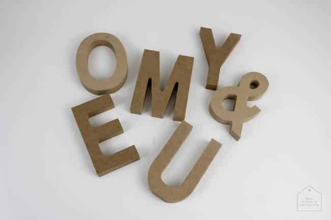 You can find these wooden letters at just about any craft store and they're perfect for this project