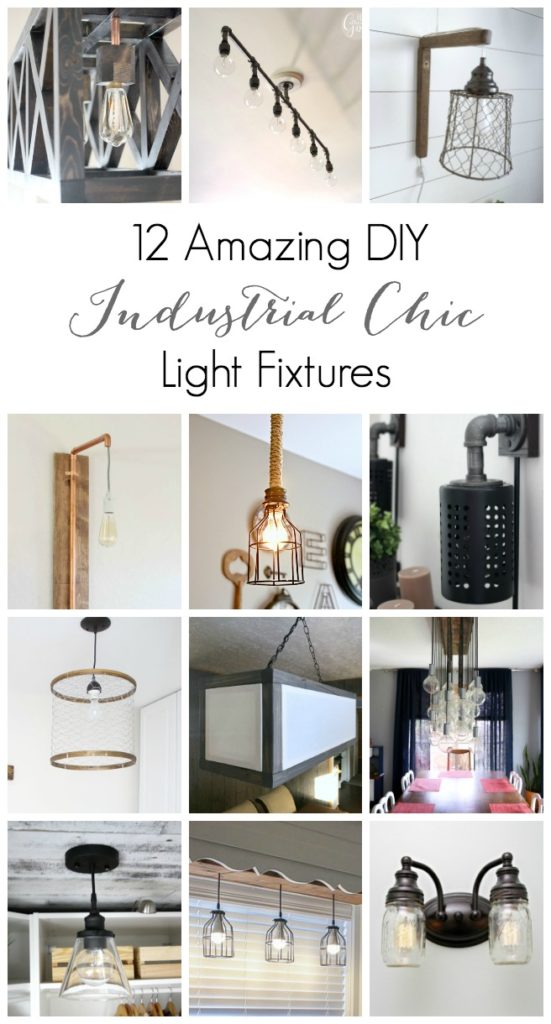 An inspiring collection of DIY Industrial Chic Light Fixtures! There's something for every room in the house! LOVE these lighting ideas! 