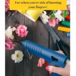 woman using a glue gun for crafts with text reading "alternatives to the glue gun"