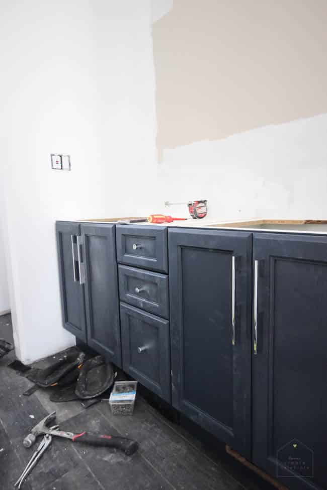 Beautiful painted oak cabinets - follow the links for the FULL renovation reveal!
