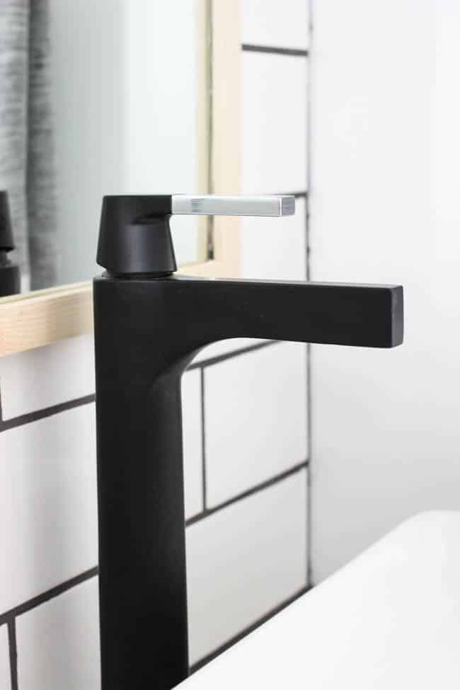 The matte black faucets are such a beautiful stand-out feature.