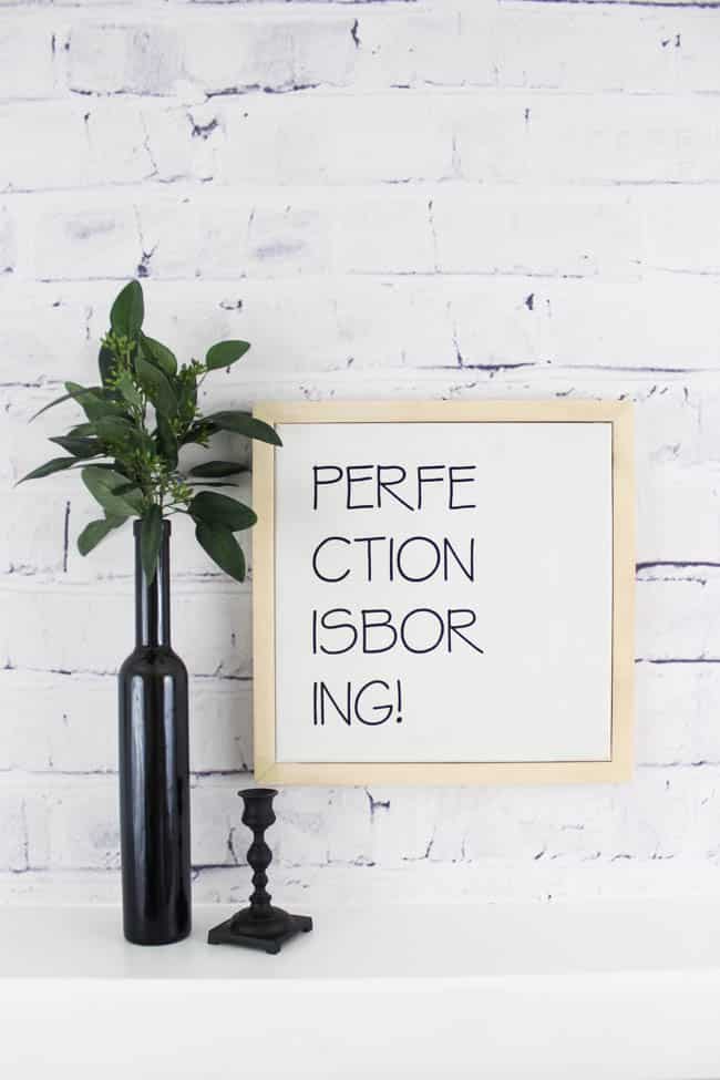Beautiful DIY white and black art framed in natural wood! Love the typography and the quote. Perfect modern, minimalist or nordic addition to your home!