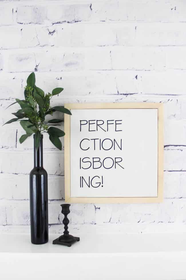 Beautiful DIY white and black art framed in natural wood! Love the typography and the quote. Perfect modern, minimalist or nordic addition to your home! 