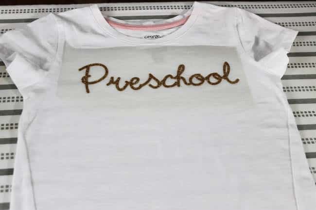 Preschool print on the t-shirt