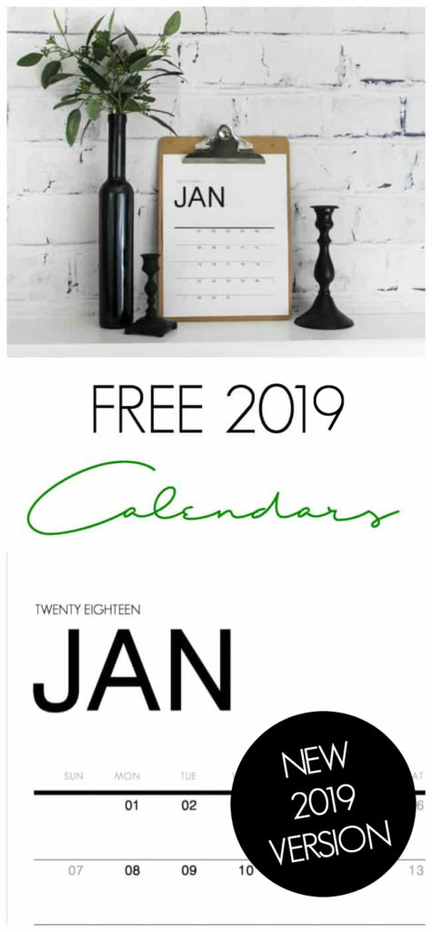 Free download- 2019 calendar