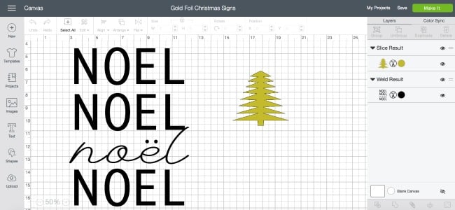 Make beautiful DIY Gold Foil Signs with this easy tutorial! Use the "Noel" Christmas sign, or design your own art with gold foil. A modern DIY for the home this holiday season!