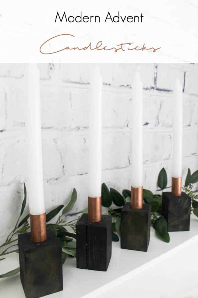 I love these beautiful modern Advent Candlesticks. This DIY is the perfect addition to your Christmas decor and the perfect way to celebrate the meaning behind Christmas. The addition to celebrate advent this holiday season! 