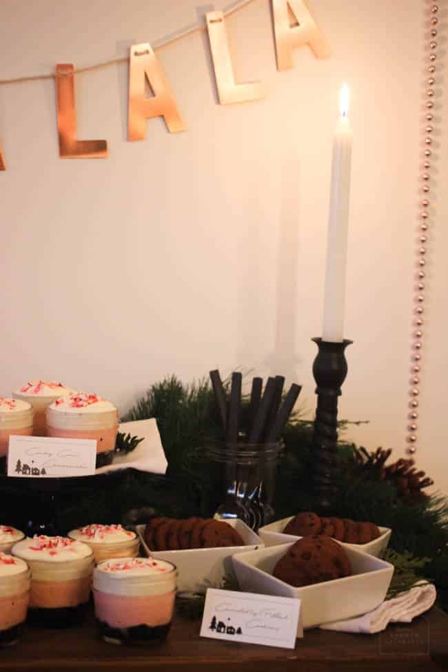 Desserts on the coffee and dessert bar.