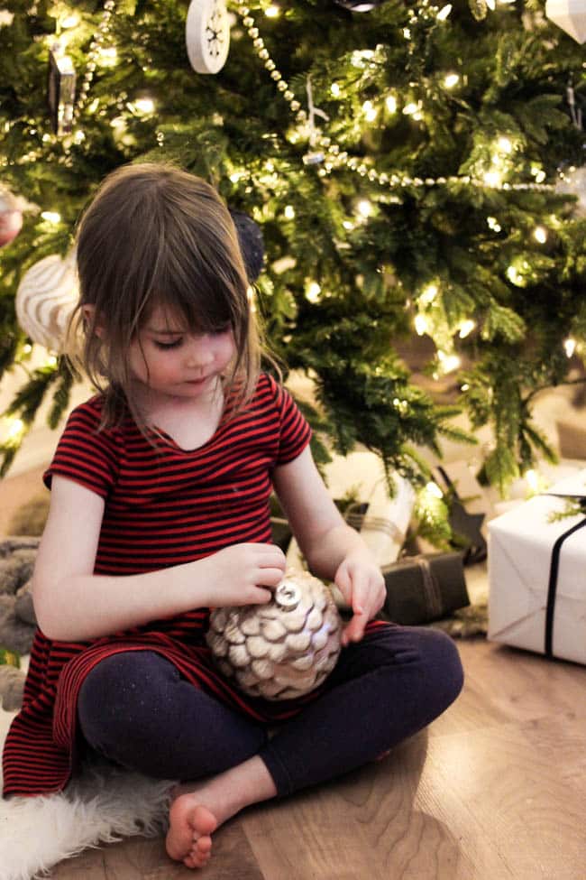 Girls sitting with the Christmas Tree! 