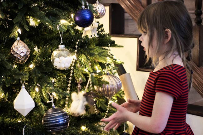 Girls sitting with the Christmas Tree! 