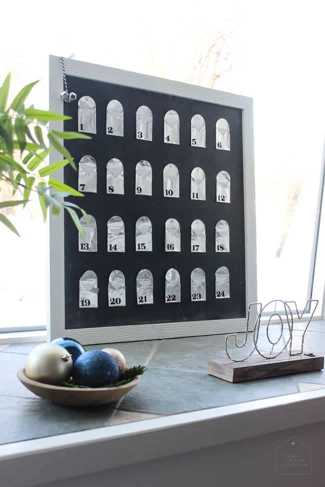 Bay window with DIY advent calendar