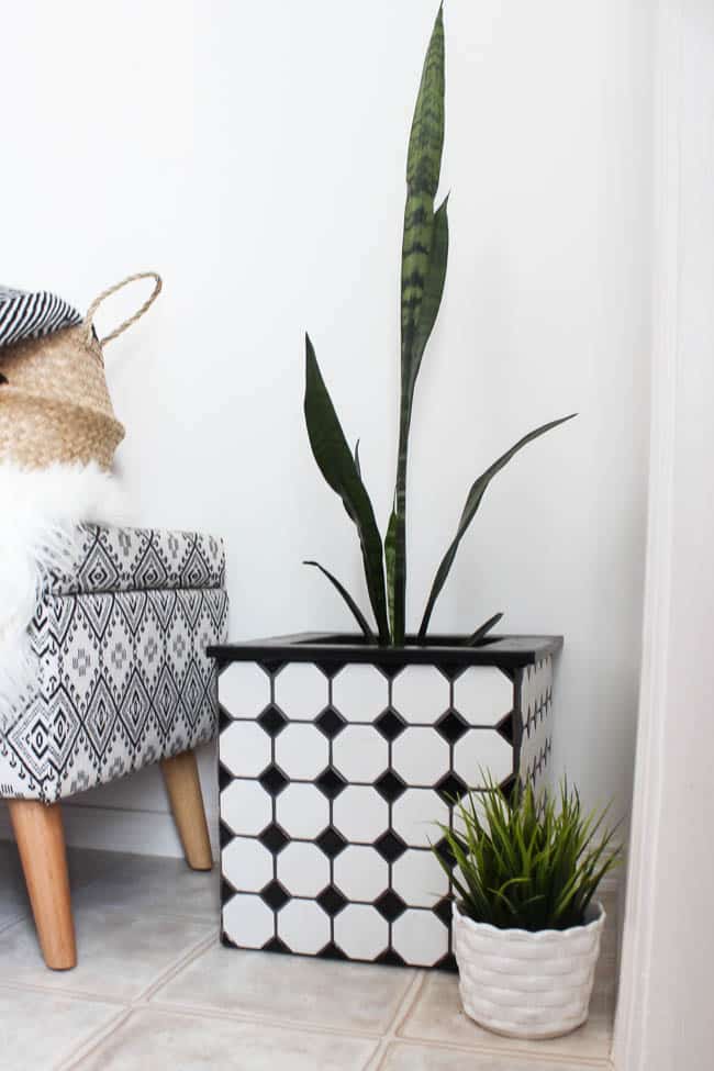 these tiled planter boxes would look great indoors or outdoors