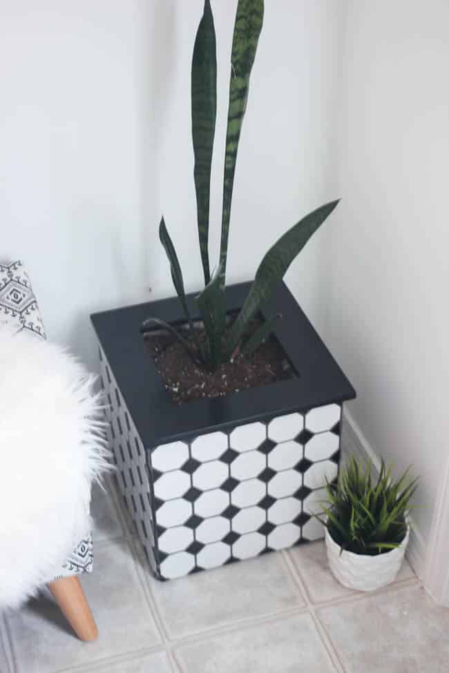These DIY tiled planter boxes are a simple project that adds a modern touch to any room - such a fun project!