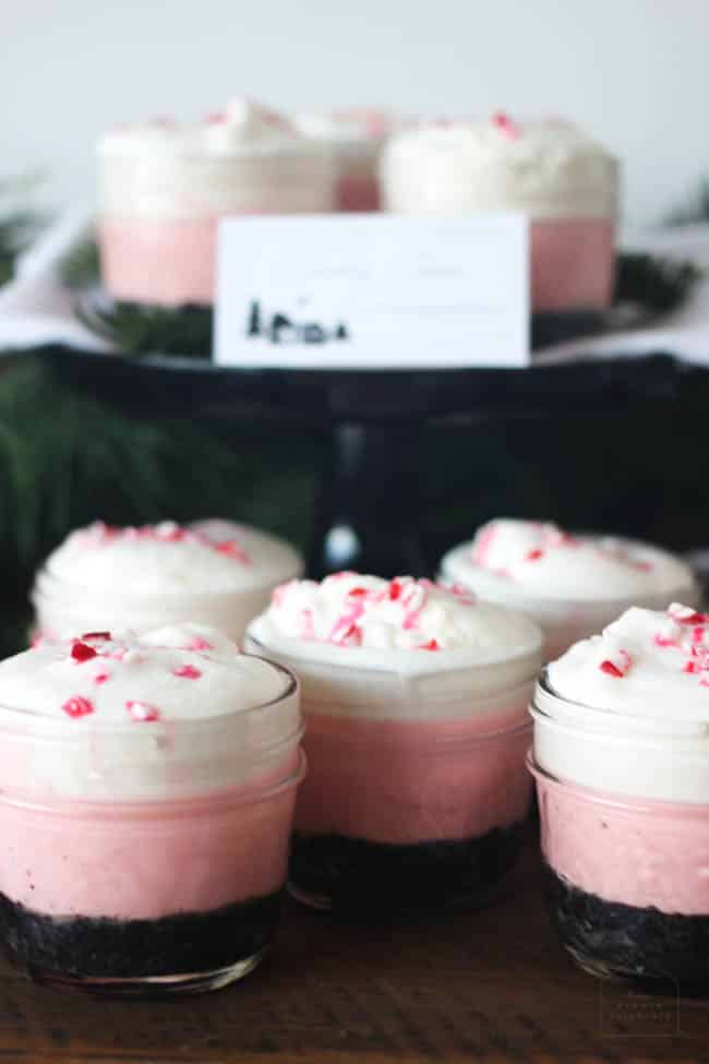 Peppermint mini cheesecakes