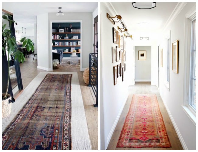 Gorgeous ideas to create a beautiful modern hallway. Five easy tips to spruce up your hallway, including tips on hallway lighting, rugs, flooring, and more!