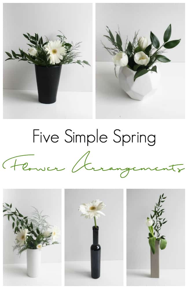 Beautiful modern spring flower arrangements! An easy tutorial for beginners! Learn to arrange beautiful spring centrepieces for Easter, Mother's Day, Weddings, Bridal Showers, or any party! Love the stunning white and green arrangements in this video tutorial!