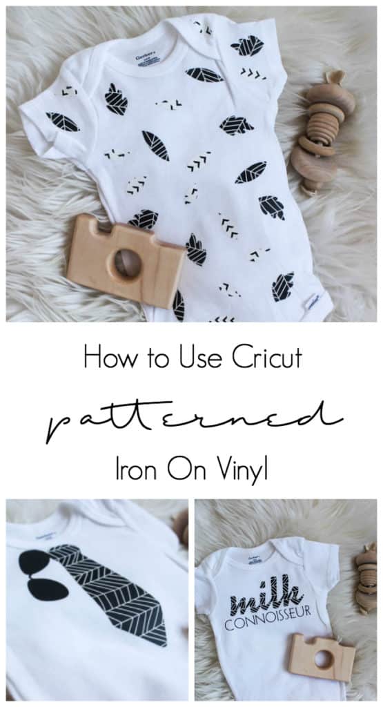 How to use cricut's new patterned iron on vinyl to make these adorable DIY baby onesies