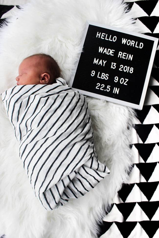 Baby with Letterboard