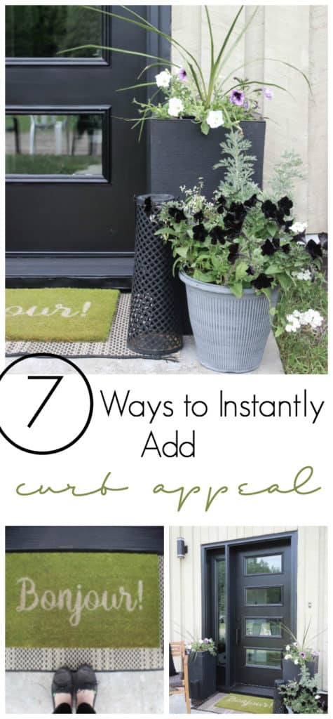 Quick and easy ways to add curb appeal to your front entry! Great budget-friendly tips for creating a front entry that is welcoming and beautiful. Transform your entry with a few of these simple ideas! 