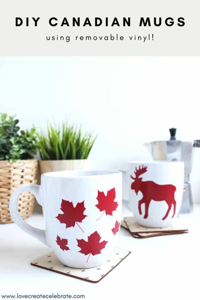 Canadian mugs with text overlay