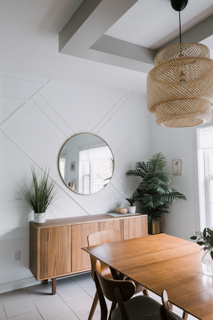 Beautiful DIY Wood Accent Wall with Mouldings