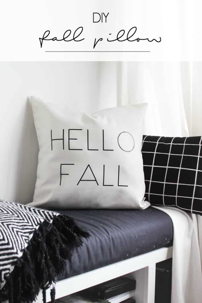 Love this Fall decor! Make your own modern fall pillow in no time with this simple tutorial! Beautiful modern decor for your autumn home in less than 30 minutes! Love this DIY!