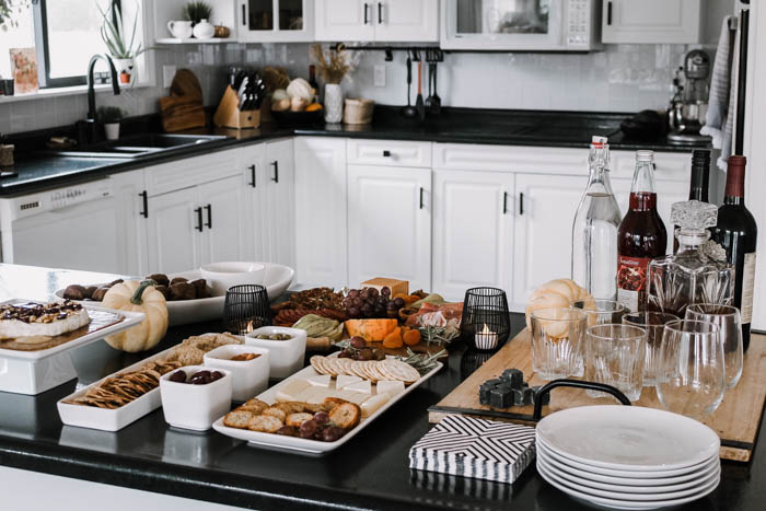 This festive Thanksgiving spread is complete with a Fall charcuterie board