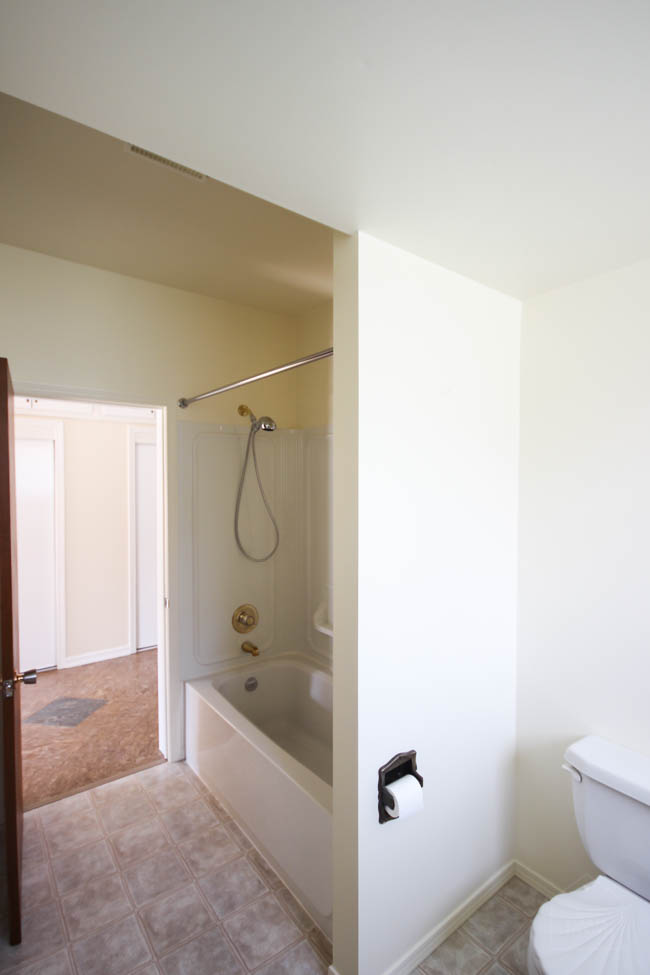 Exploring new bathroom layout options for a rectangular outdated bathroom. Things to consider before starting a bathroom remodel!