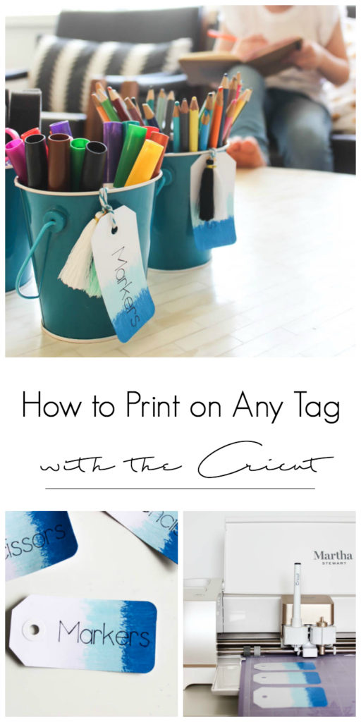 Don't like your handwriting?? Use the Cricut to write all of your tags, gift cards, envelopes! Great tutorial for showing you how to use the Cricut writing pens on materials you already have. LOVE this simple way to organize school supplies at home! The ombre tags are so cute! 