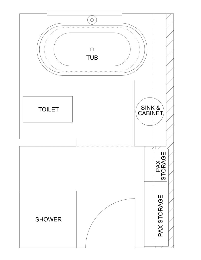 Modern bathroom design drawings