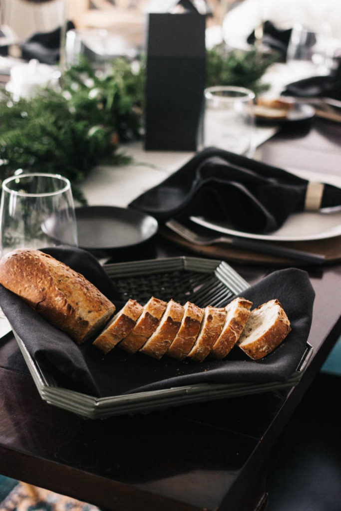 Bread baskets on the Christmas table