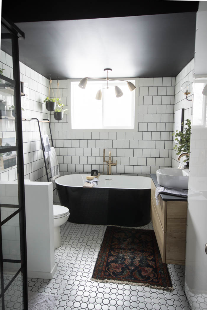 Full view of the modern bathroom reveal