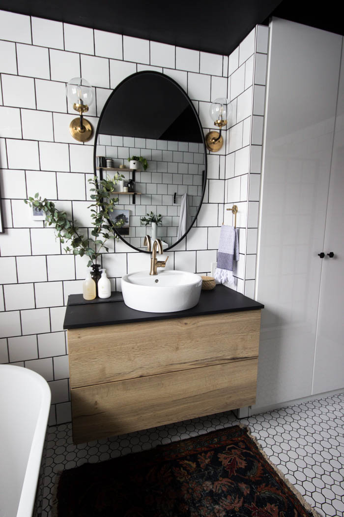 Vanity in the modern bathroom.