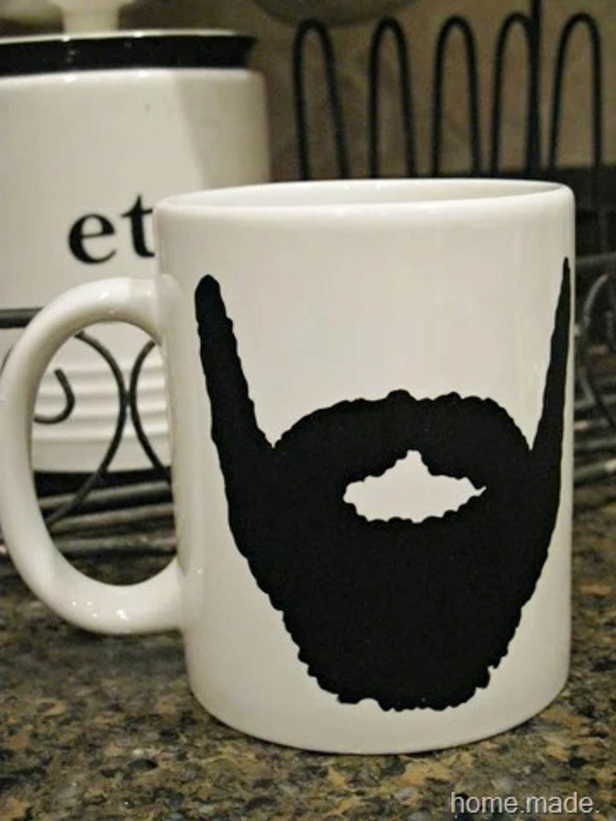 white mug with beard image 