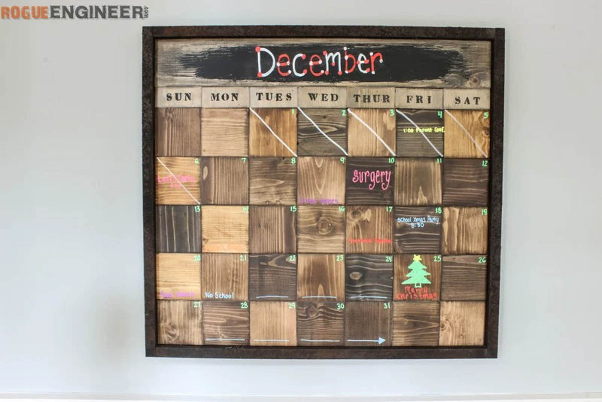 wooden calendar gift for men