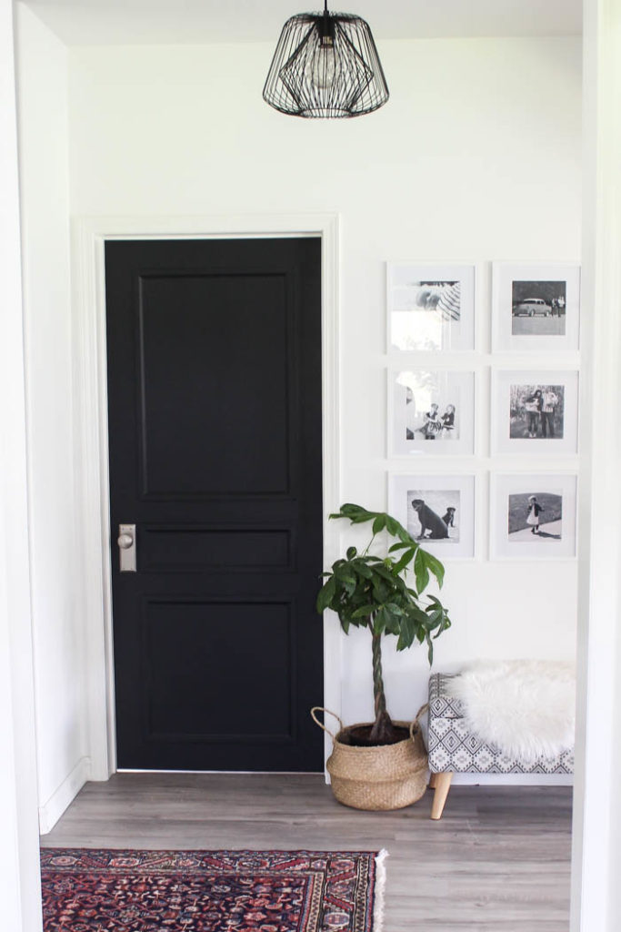 hallway door makeover using trim and paint