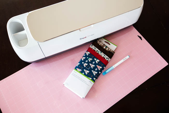 Cricut maker, washable pen, and fabrics