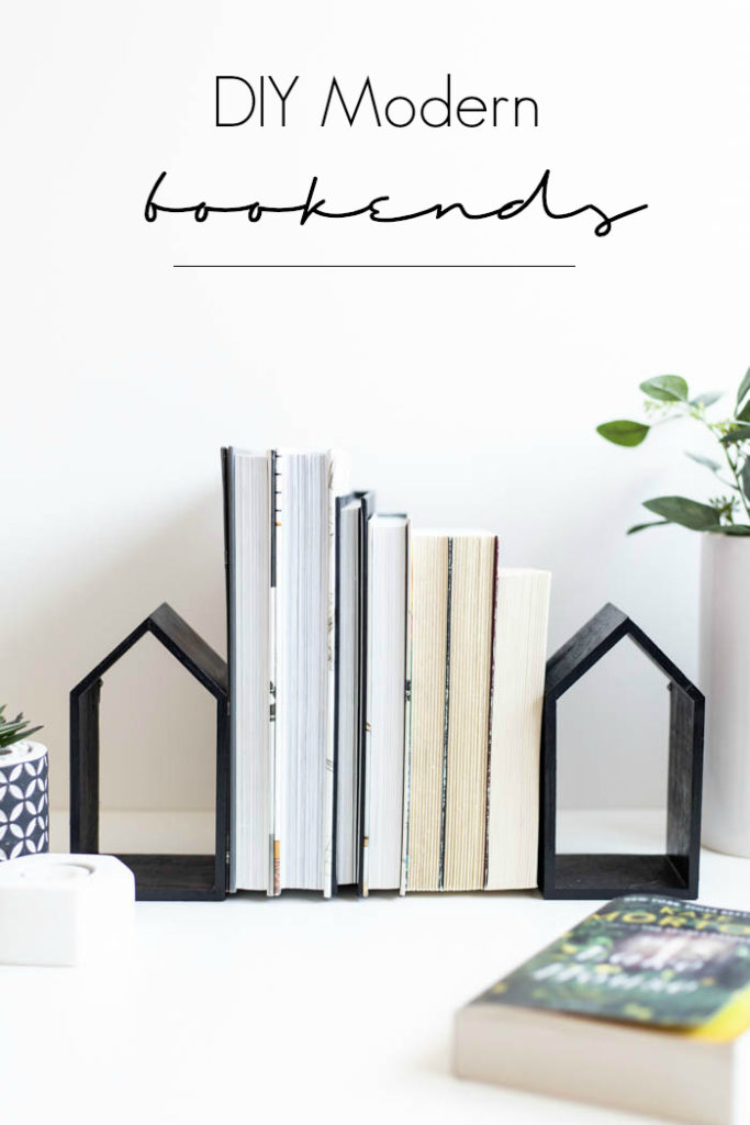 DIY modern house-shaped bookends