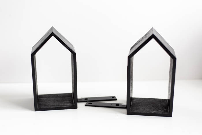 wooden house bookends