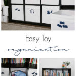 Organize Toy Storage photos with text overlay reading "Easy Toy Organization"