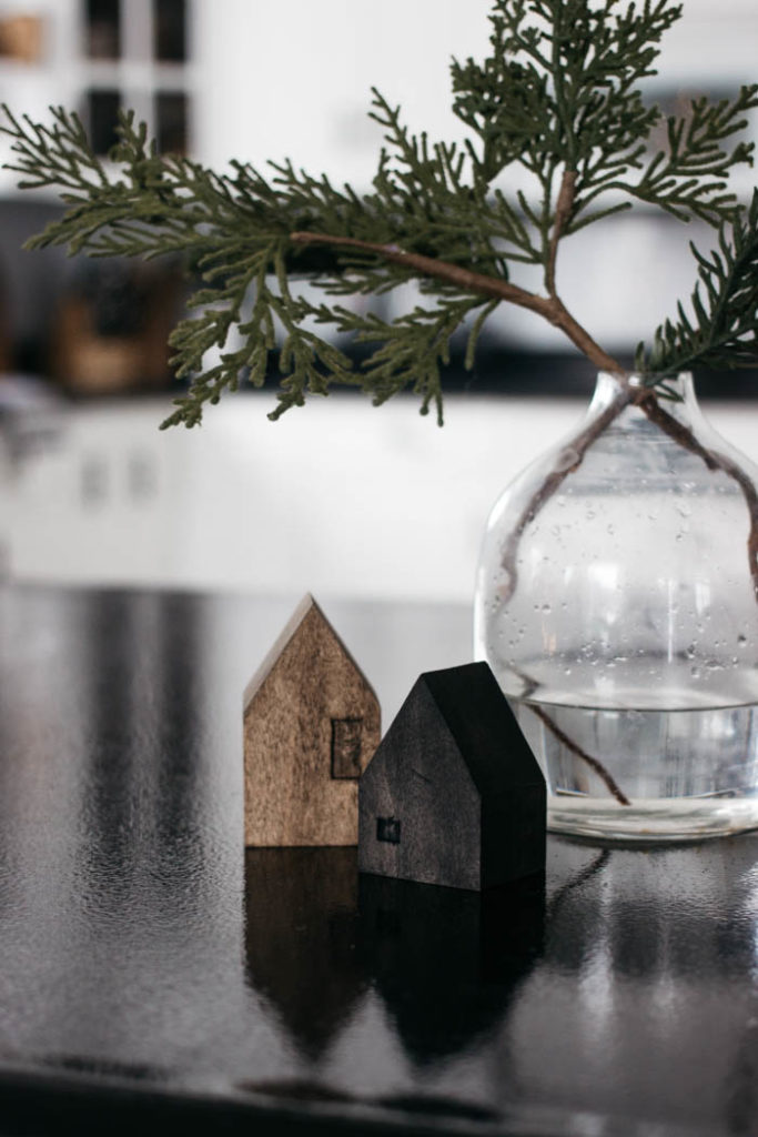 miniature wooden houses