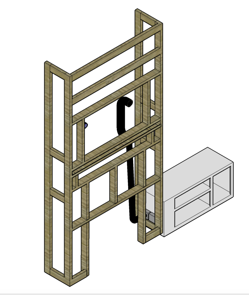 framing for a built-in fireplace surround