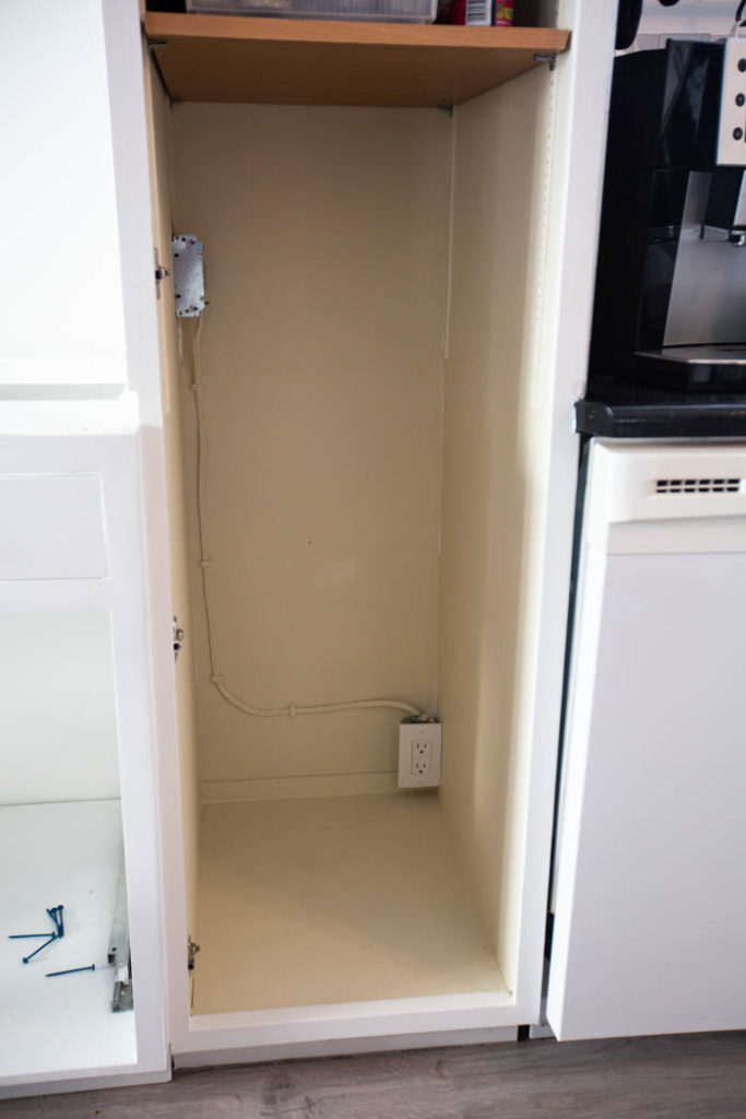 Electrical boxes inside cabinet