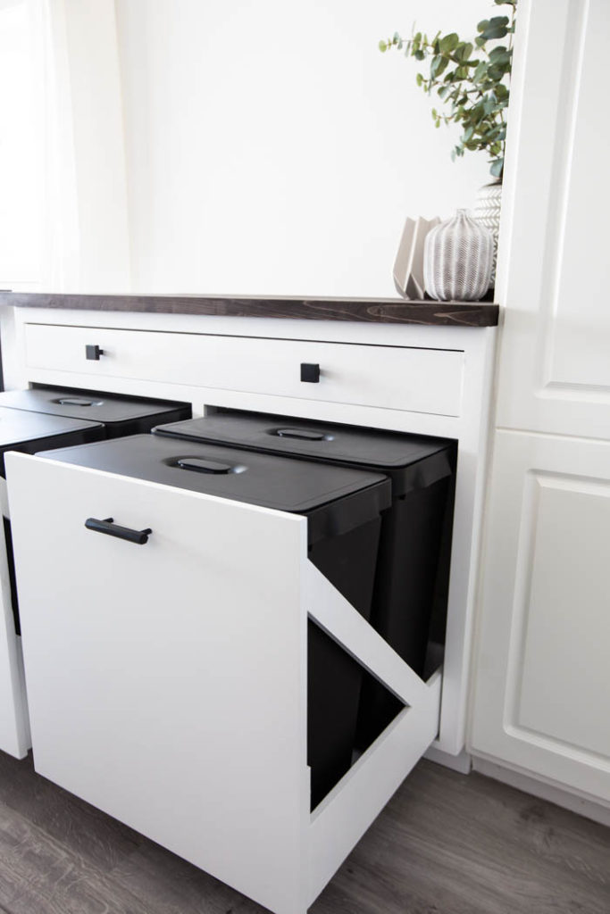 cabinet with pull out trash bins