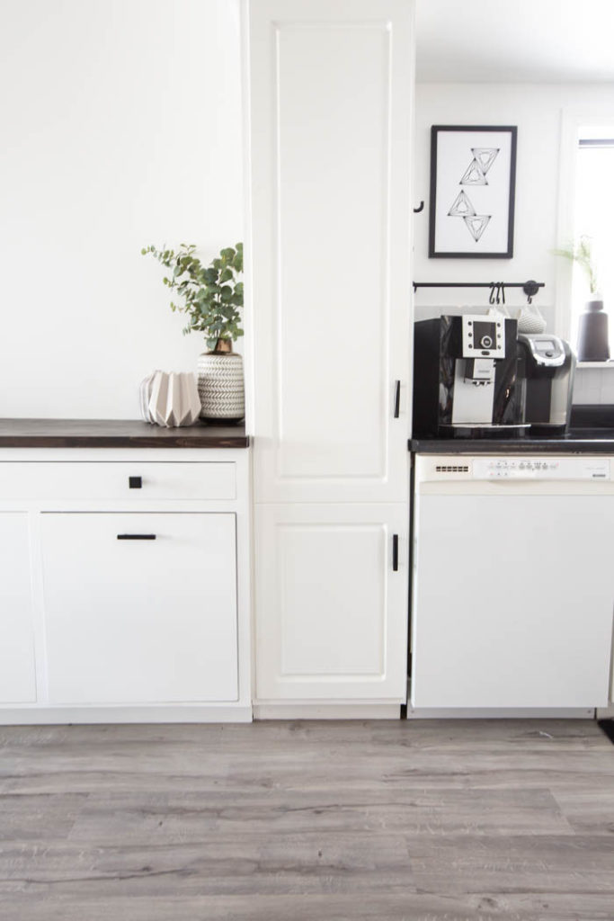 Tall cabinet with water dispenser inside