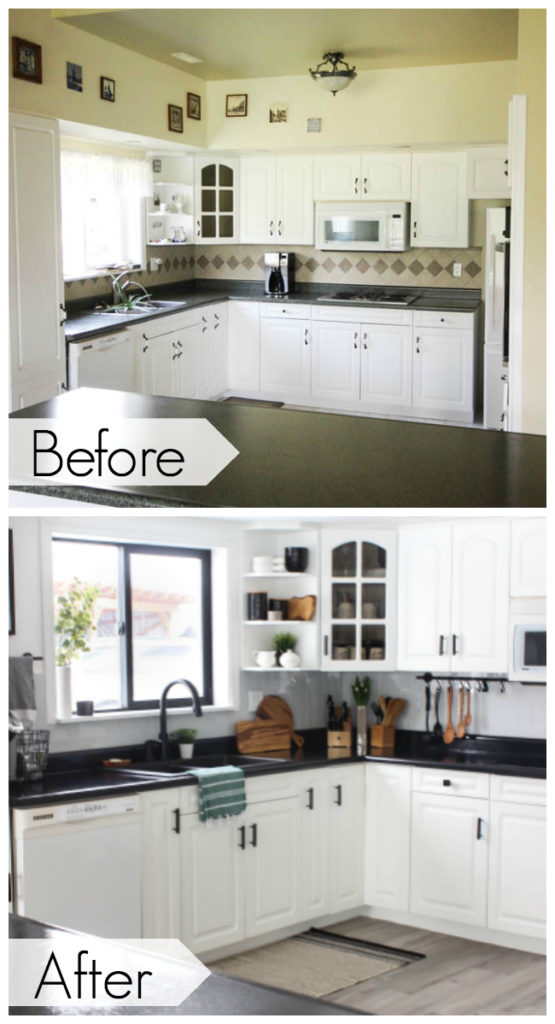before and after kitchen photos after countertop transformation paint