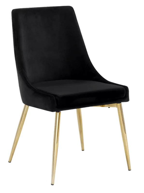 modern black velvet dining chairs