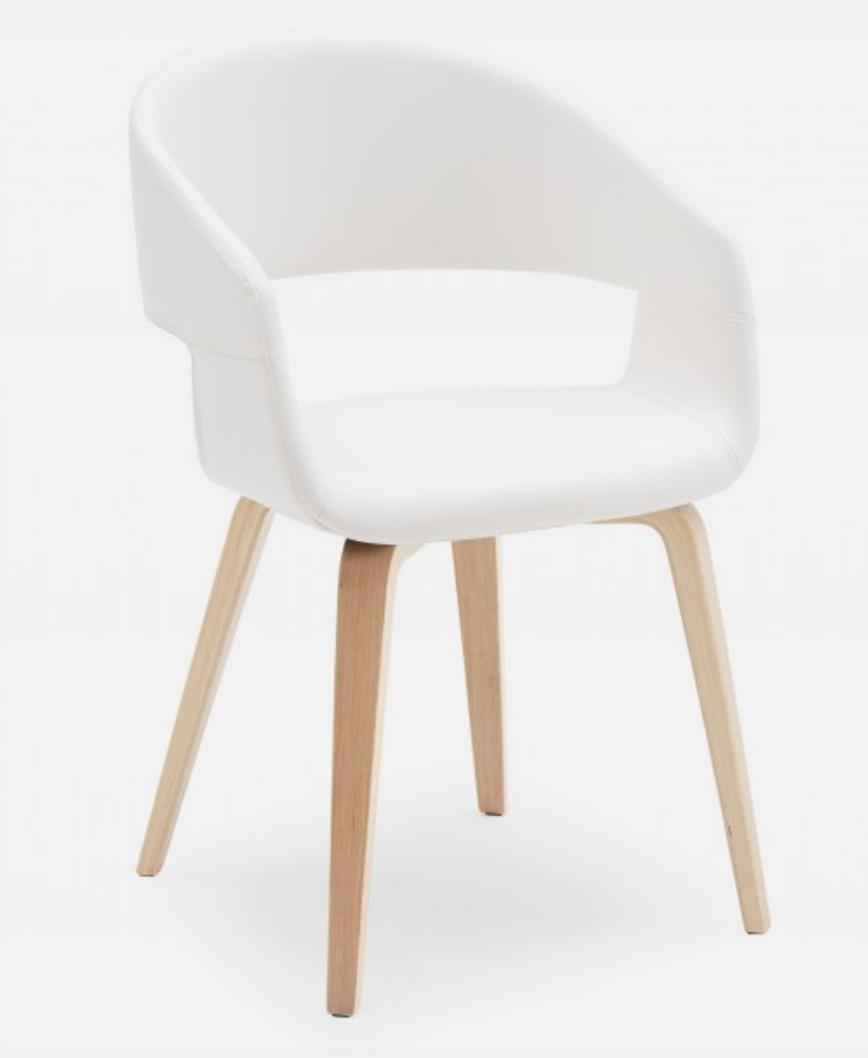 White fabric dining chair