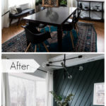 Before and After Dining Room collage with text overlay reading "Before" and "After"