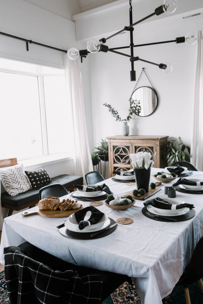 Modern Easter tablescape